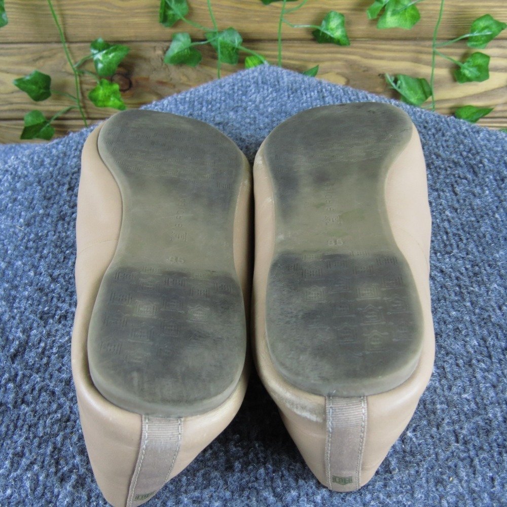 Birdies Beige Leather Loafers Women 8.5 Slip-On Comfort Quilted Flat Shoes - Picture 6 of 7